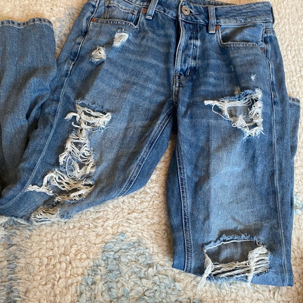 Distressed Blue Jeans